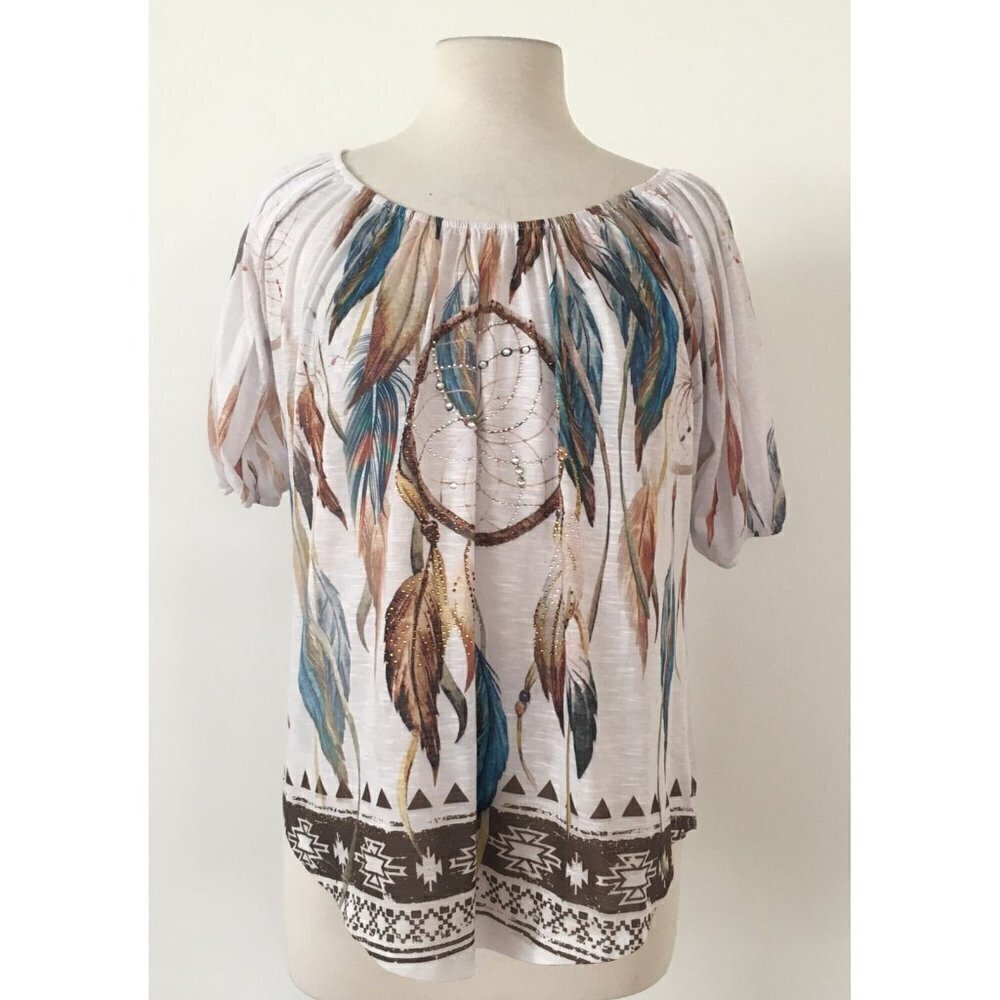 Big Bang Dreamcatcher Themed Blouse Multicolored Size Medium